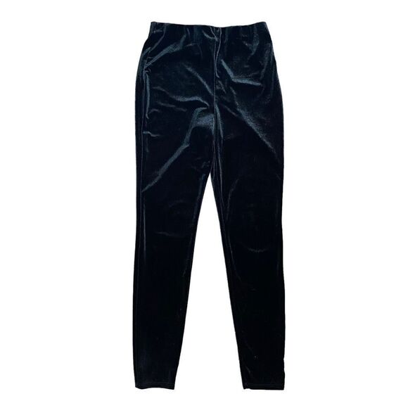 Forever 21 Black Velvet High-Rise Slim Fit Pants Women’s M - Picture 1 of 3